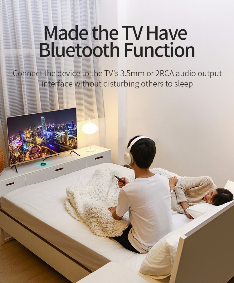 Bluetooth 5.0 Ontvanger Zender 3.5Mm Aux Jack Rca Muziek Wireless Audio Adapter Handsfree Call Mic Nfc Auto Kit Voor tv Auto Op