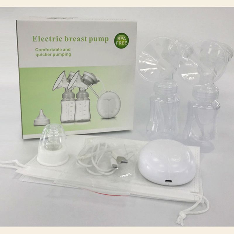 Bomba de mama elétrica dupla poderosa automática leiteira com mamilo mamilo sucção extractor leite usb segurança confortável