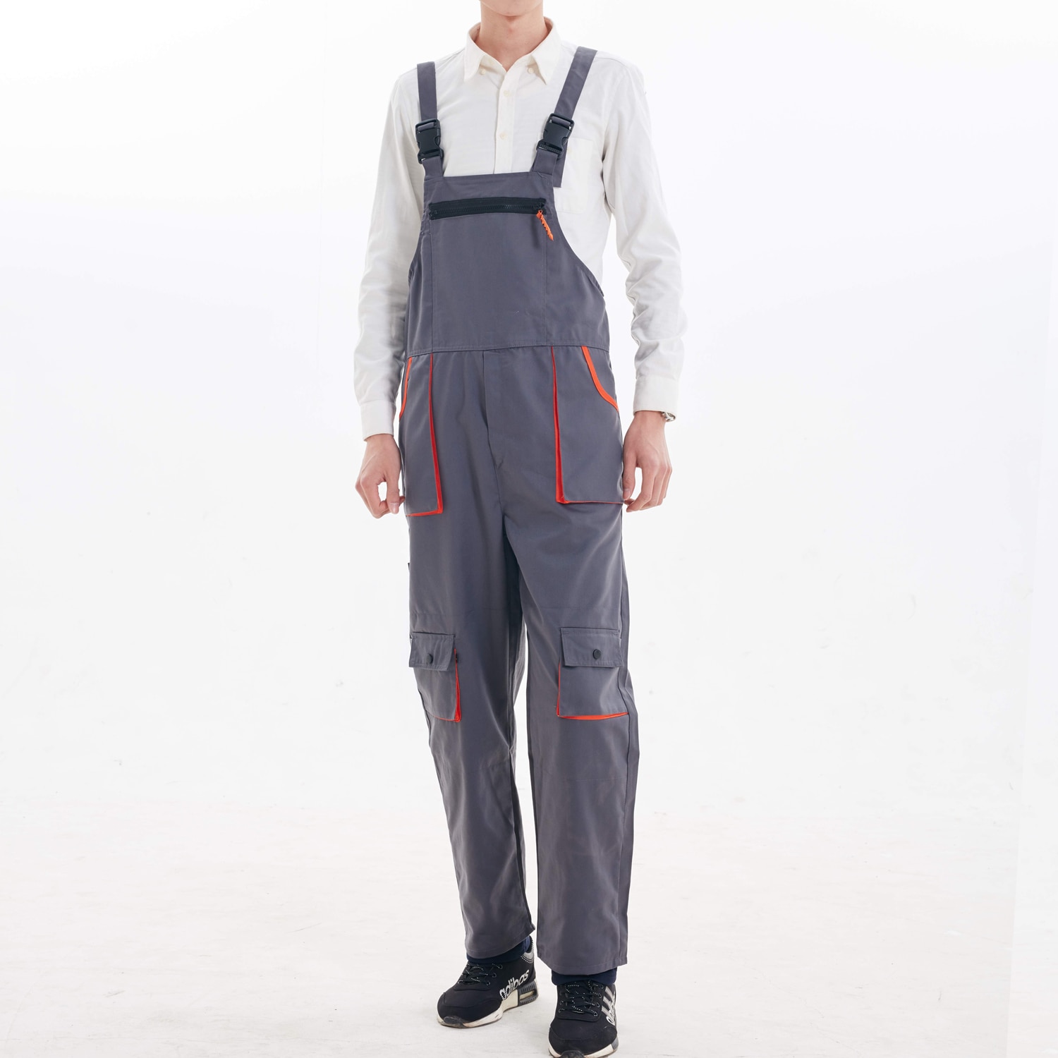 Heren grote mouwloze garage jumpsuit monteur kleding ambachtsman werkkleding coole casual cargo overalls lange broek zakken