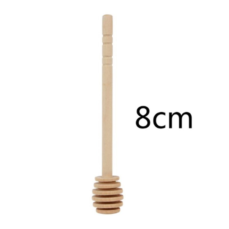 1Pcs Houten Honing Dipper Servies Stok Honing Lepel Mengen Stick Voor Honing Koffie Pot Koffie Melk Thee Veilig Roer bar Lepel: 8cm