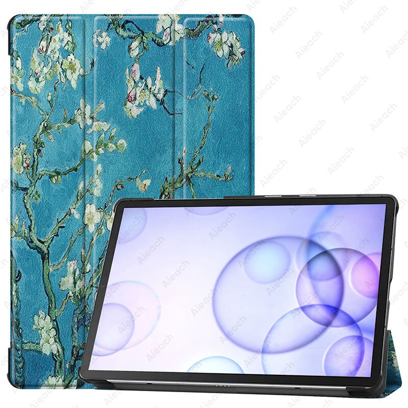 For Samsung Galaxy Tab S6 10.5 SM-T860 SM-T865 Case Magnetic Stand Cover For Galaxy Tab S6 10.5 Tablet Case Funda Capa: Apricot flower