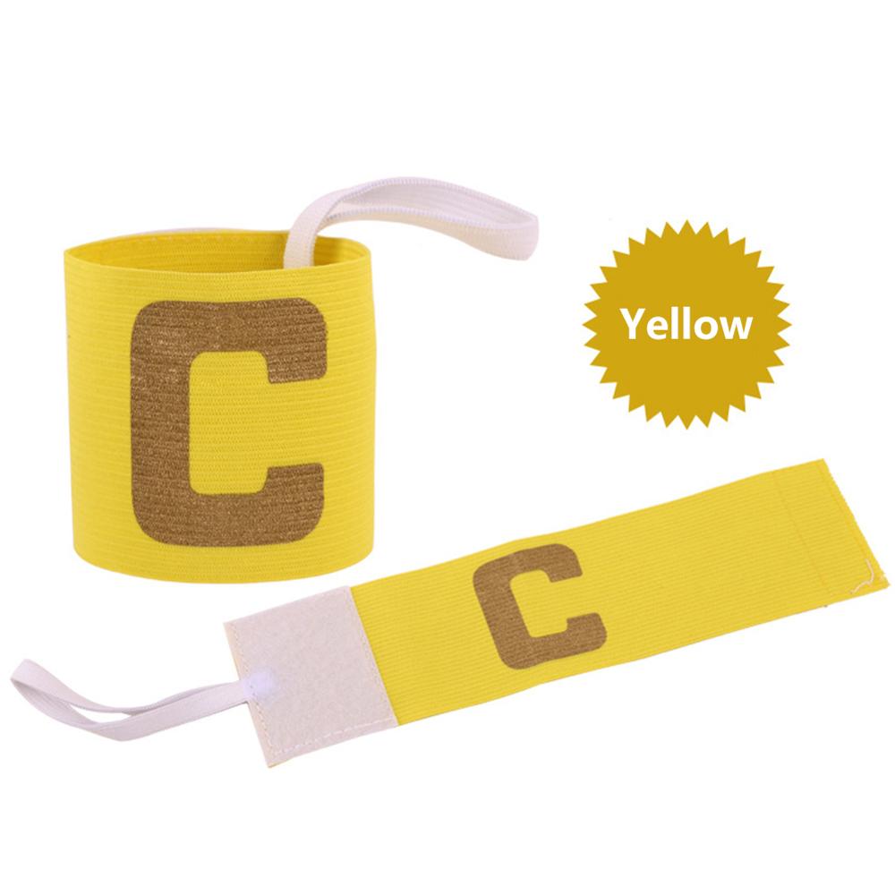 Durable Armband Multi-function Delicate Texture Kids Adjustable Soccer Football Captain Arm Band Leader Competition Armband: Yellow