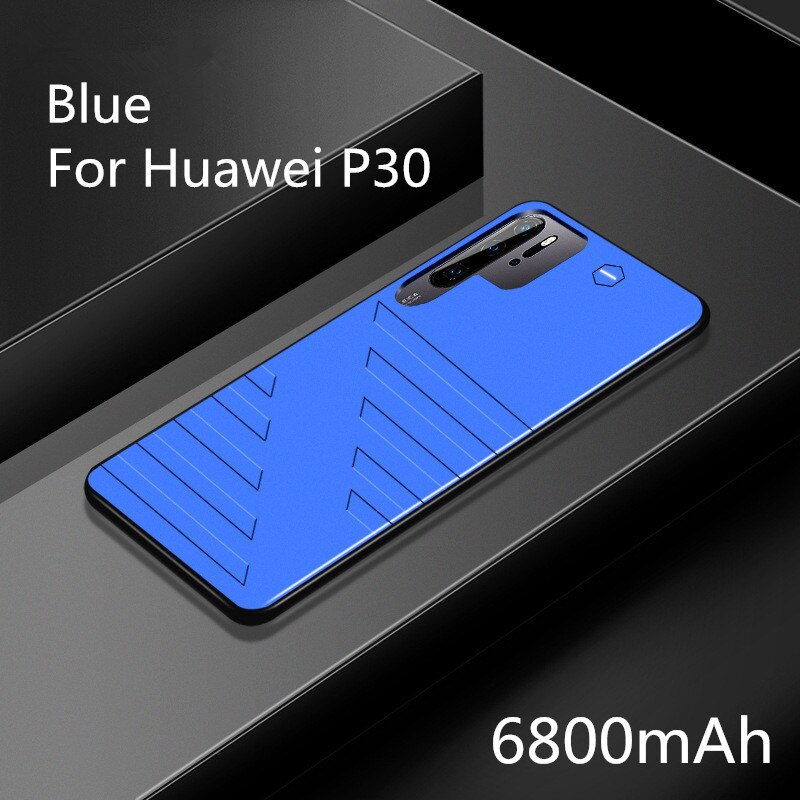 Leioua 6800 mAh Batterie fallen Energie Bank Für Huawei P30 30 Profi Separaten Ultra dünne Telefon Abdeckung Batterie Ladegerät fallen: Pro P30 Blau