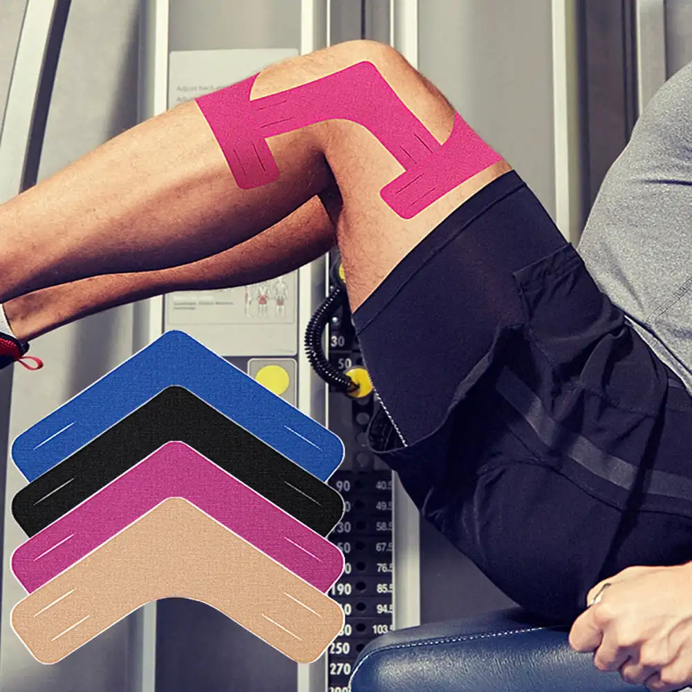 5 stks V-vormige Kinesiologie Tape Elastische Atletische Tape Ondersteunt & Beschermt Spieren, Knieën, Schouders & Fasciitis Plantaris voor Sport