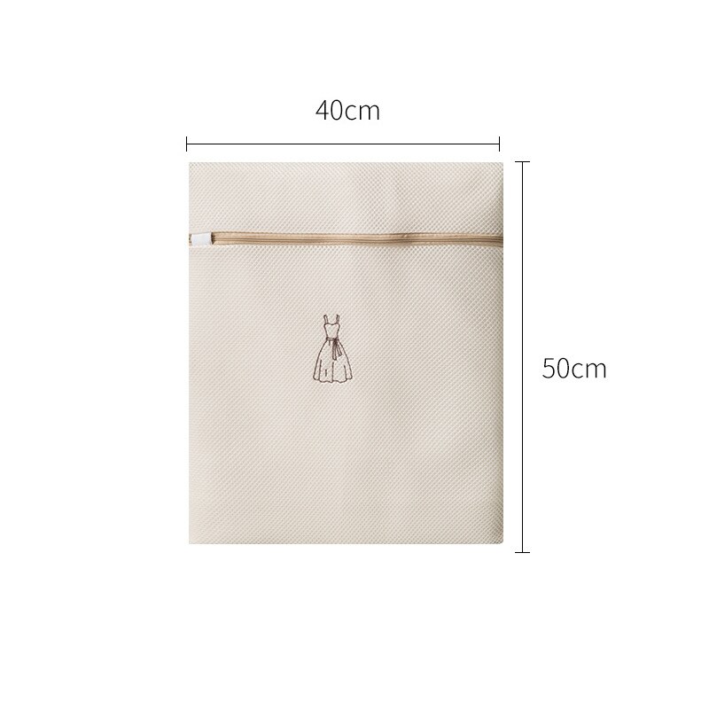 Mooie Beige Waszak Exqusite Geborduurd Patroon Voor Ingedeeld Wassen Fijne Mesh Wassen Tassen In Machine: B Medium