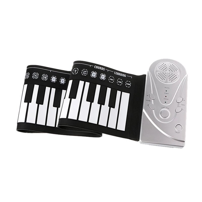Portable 49-key Folding Electronic Piano Flexible Hand Roll Keyboard for Children Beginner