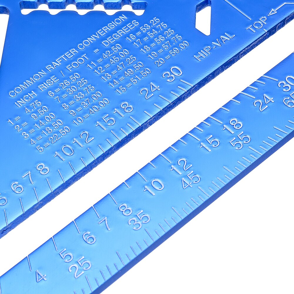 Regla angular métrica de aleación de aluminio, regla de medición Triangular de 7/12 pulgadas, velocidad de carpintería, transportador de ángulo cuadrado Triangular
