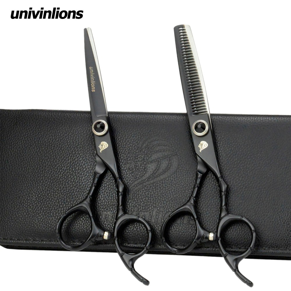 univinlions 6" black barber hairdressing scissors razor hairdresser haircut japanese thinning shears salon de ciseaux coiffure