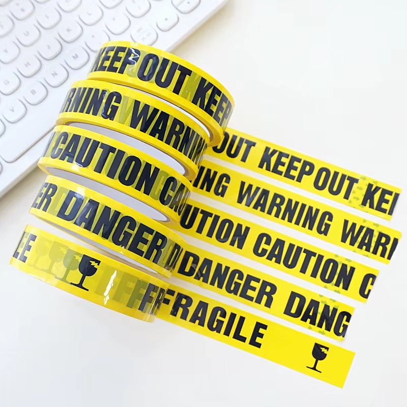 1/Roll 24Mm * 25M Waarschuwingstape Gevaar Waarschuwing Fragiele Barrière Herinneren Diy Sticker Werk Veiligheid Plakband Voor Winkelcentrum Winkel School