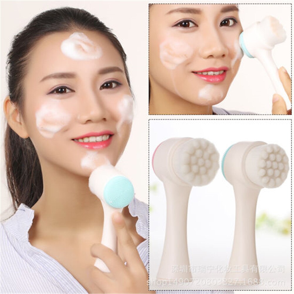 3D Double Side Multifunctional Face Brush Skin Cleaner Face Washing Machine Exfoliator Facial Cleaning Brush