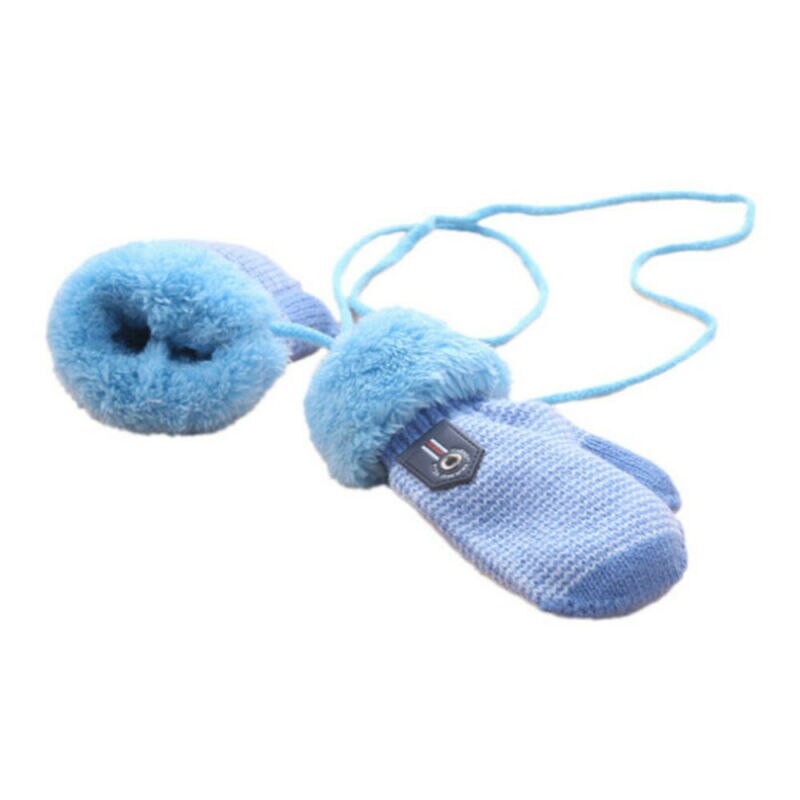 Kids Baby Girls Boys Gloves Childrens Magic Winter Warm Plush Soft Gloves Knited Striped Kids Baby Golves 1Pairs 6Month-3Years