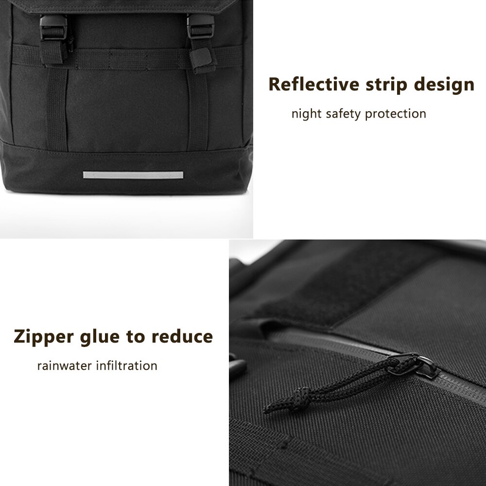 MARKROYAL canvas Waterdichte Rugzak Unisex multifunctionele Rugzak Voor Mannen Zwart Uitbreidbaar ruimte Zwart Uitbreidbaar ruimte Tas