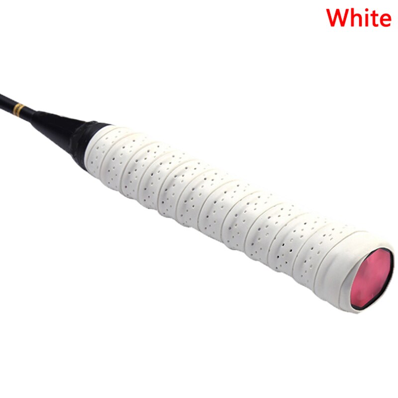 Anti-slip Ademend Sport Over Grip Zweetband Tennis Overgrips Tape Badminton Racket Grips Zweetband: WHITE