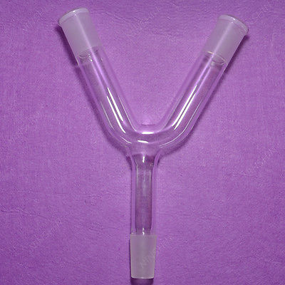 Y-shape Glass Connecting Adapter, Distillation Adapter,24/40 Joint, Lab Glass