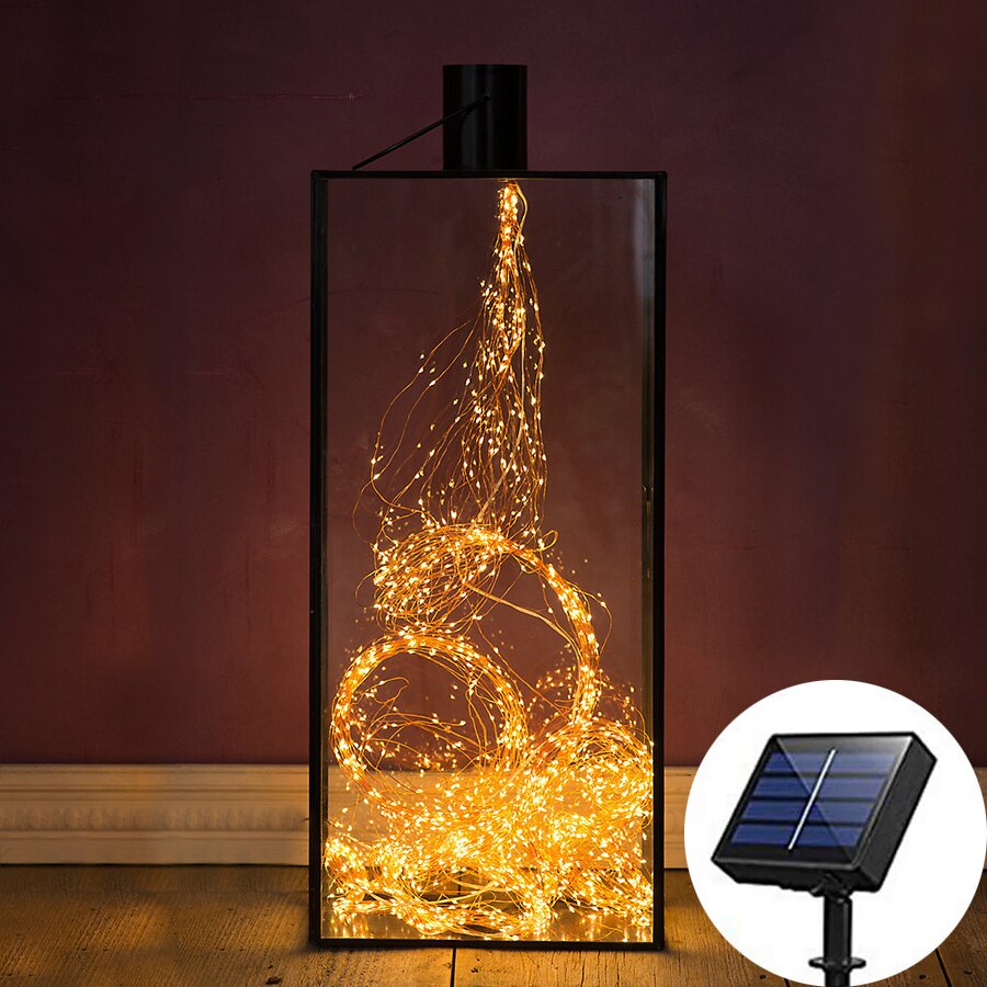 2X10M 200LED Copper Wire Solar Fairy LED String Light Tree Vines Branch lights Outdoor Garden Waterfall Icicle Light