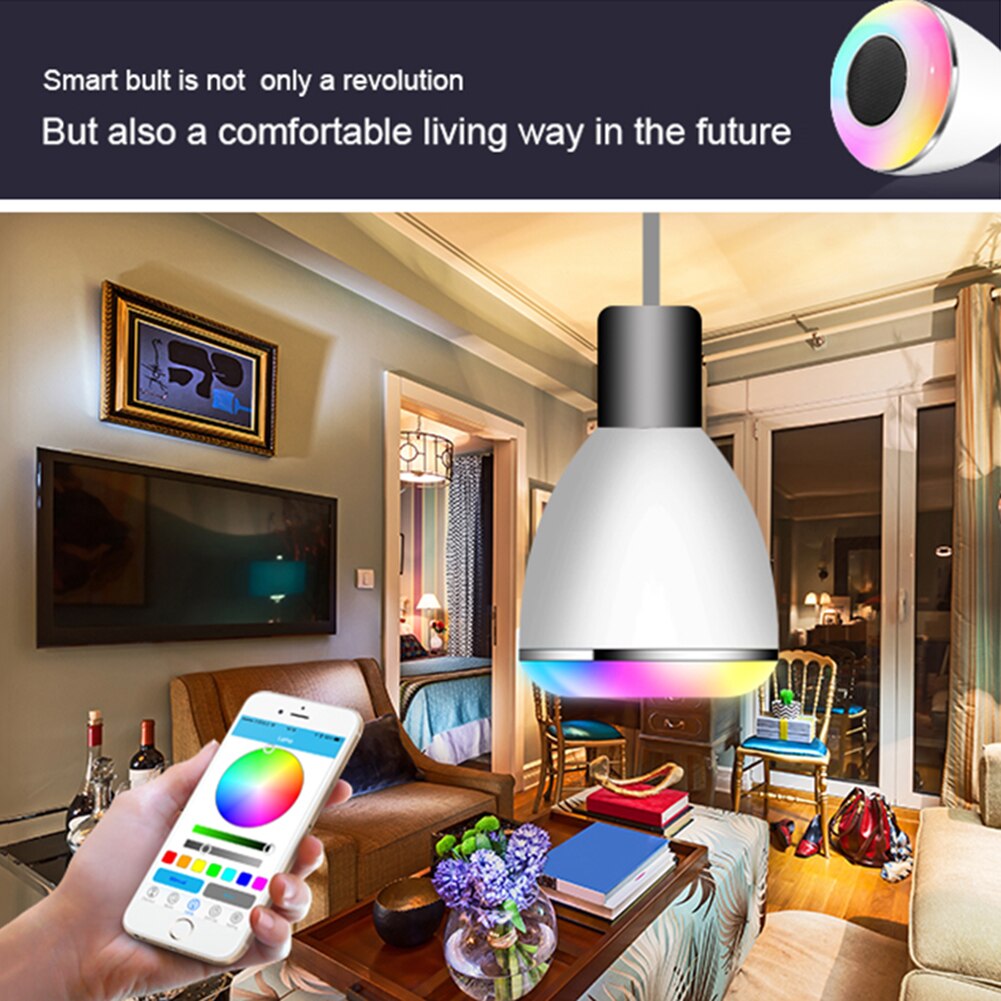 3w e27 273lm bluetooth-compatível com luz alto-falante base led multicolorido sem fio bulbo-186494