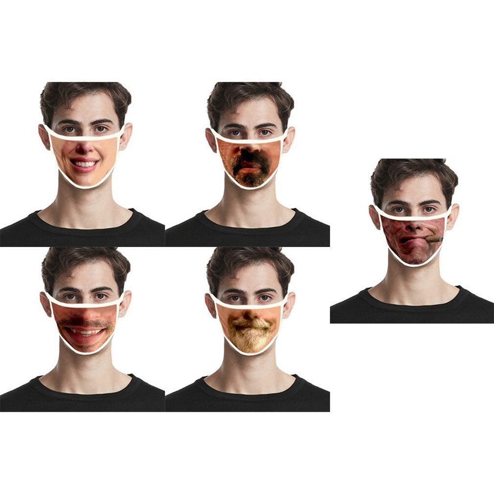 Funny Personality Facial Expressions Mask Dustproof Cotton Mask Men And Women Printed Mask Hanging Ear Mask