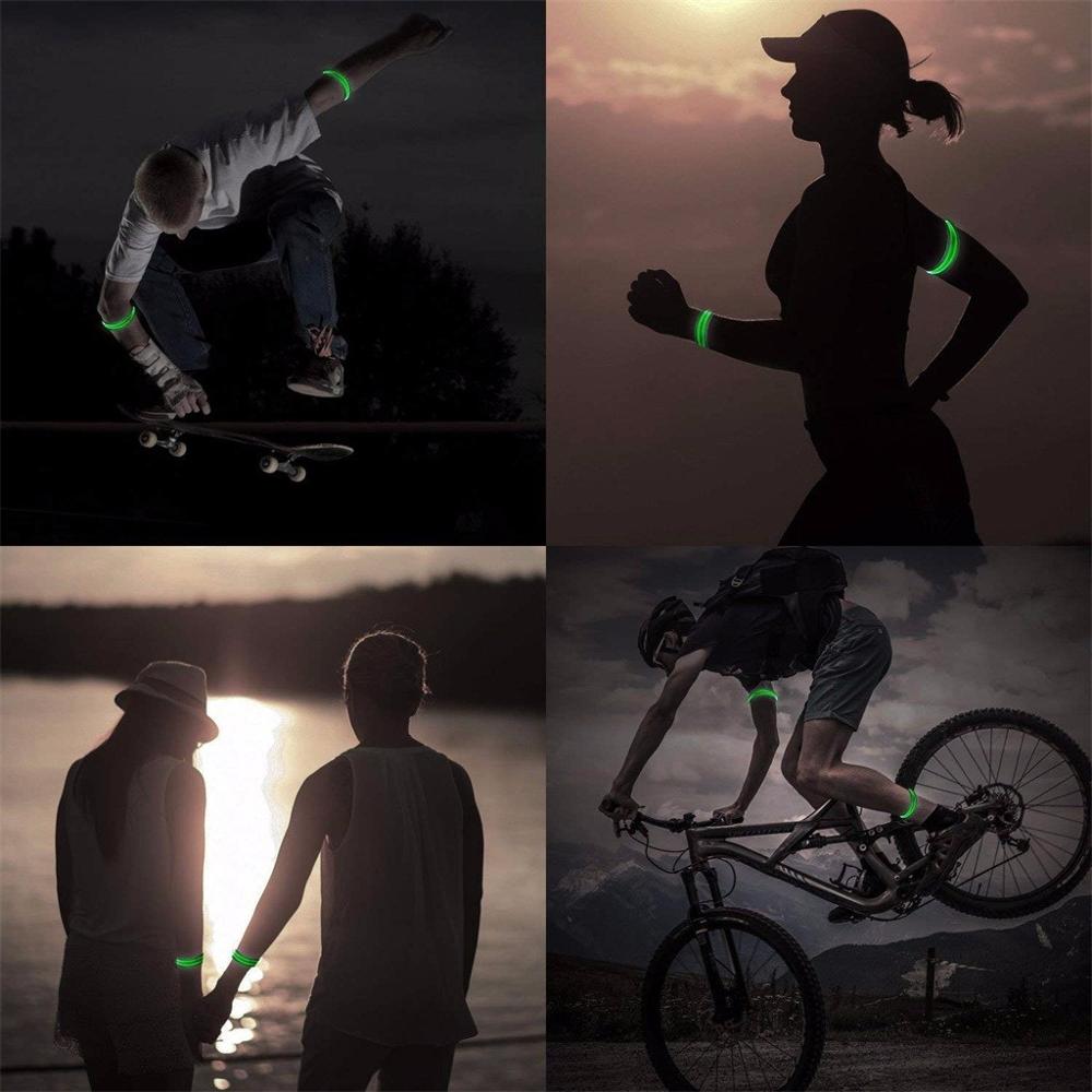 Brazalete LED Slap luces brillo banda correa para correr ciclismo Jogging paquete de 4 brazalete luminoso banda deportiva para Fitness al aire libre