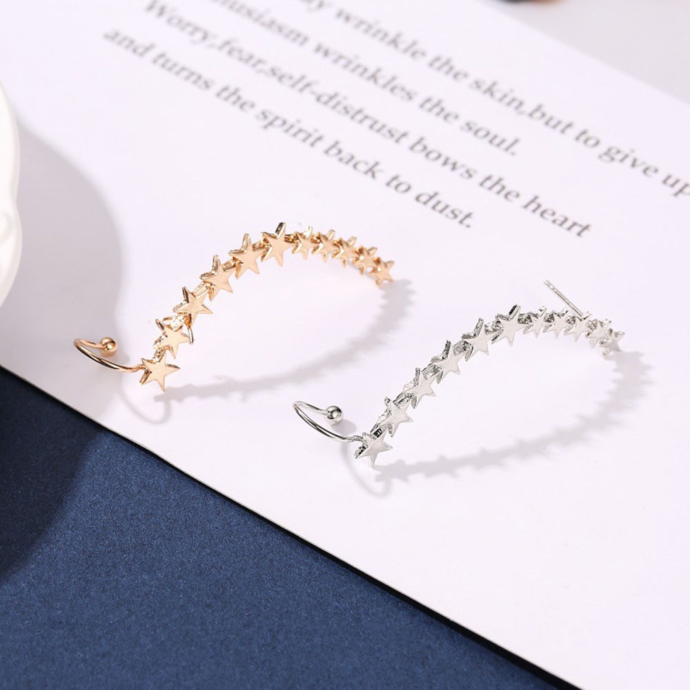 Mode Gouden Kleur Ster Vorm Lange Oor Manchetten Bohemian Clip Op Oor Manchet Voor Vrouwen Earring Clips Sieraden