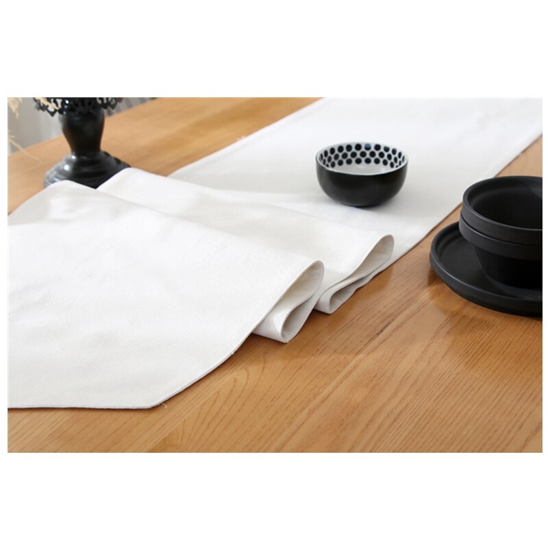 Solid Black/White Table Runners With Tassel Coffee Table Top Cover Home Hotel Tablecloth Modern Runners For Wedding Party Decor