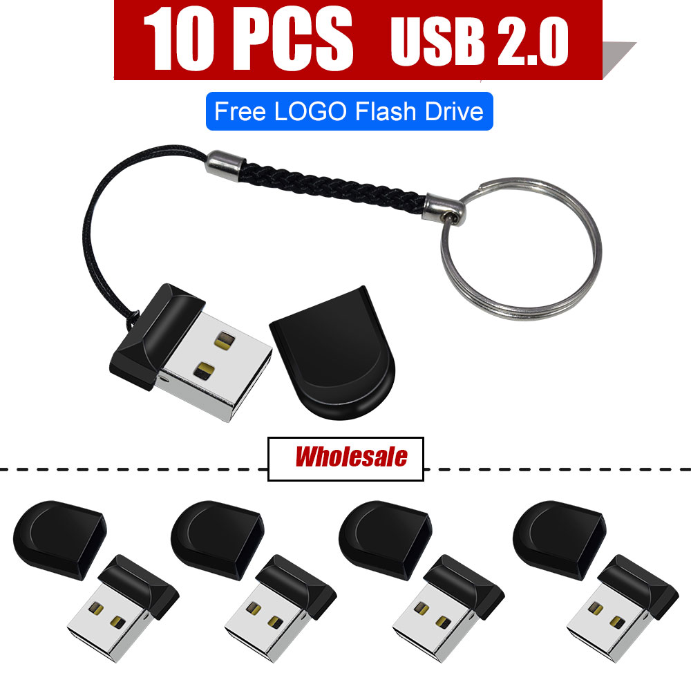 10pcs/lot Mini 64gb 32 gb USB flash drive 2.0 pendrive Usb stick 10pcs/lot 16gb 8gb waterproof memory stick free logo usb