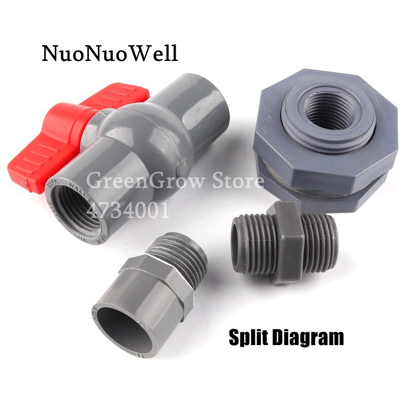 1pc 20~63mm 1/2"~2" PVC Water Tank Connectors Aquarium Fish Tank Drainage Intake Composite Joint DIY Tools Pipe Drain Connector