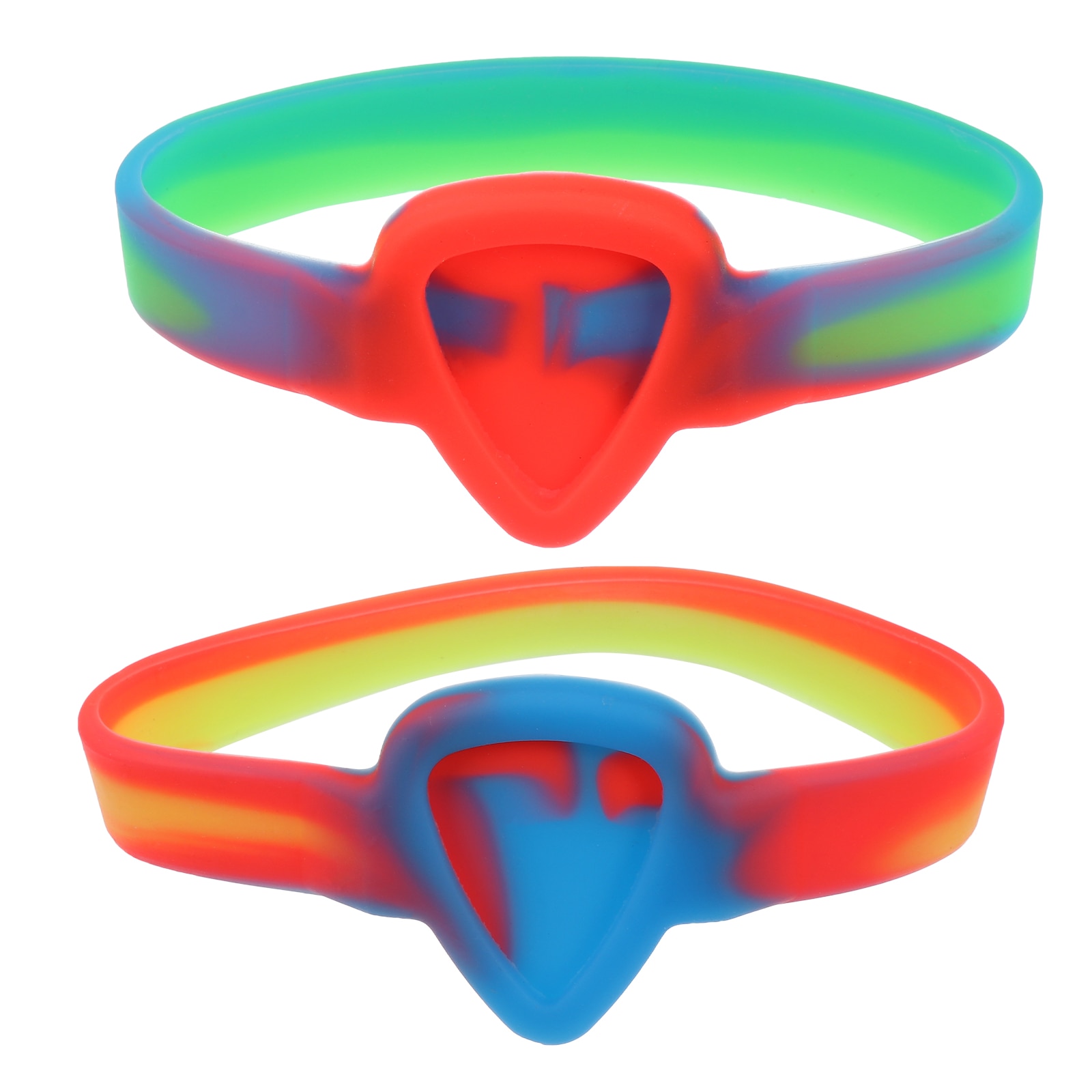 2pcs Guitar Pick Holder Wristband Silicone Plectrum Bangle Guitar Accessories: Red
