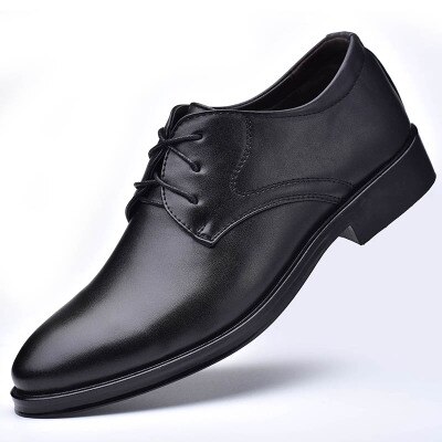 Sznurowane męskie skórzane buty ślubne buty galowe garnitury męskie buty Oksford dla mężczyzn klasyczna moda Chaussure Homme Mariage: czarny / 7.5