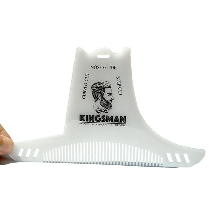 Plantilla para dar forma a la barba para hombre, peine para Barba, barba, bigote, herramientas de cuidado de estilismo, recortar peines con plantilla: white