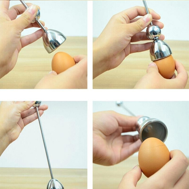 Gekochte Eier deckel Schale Top Cutter Küchen helfer Eier werkzeuge Eier cracker Separator Edelstahl Eier klopfer Öffner