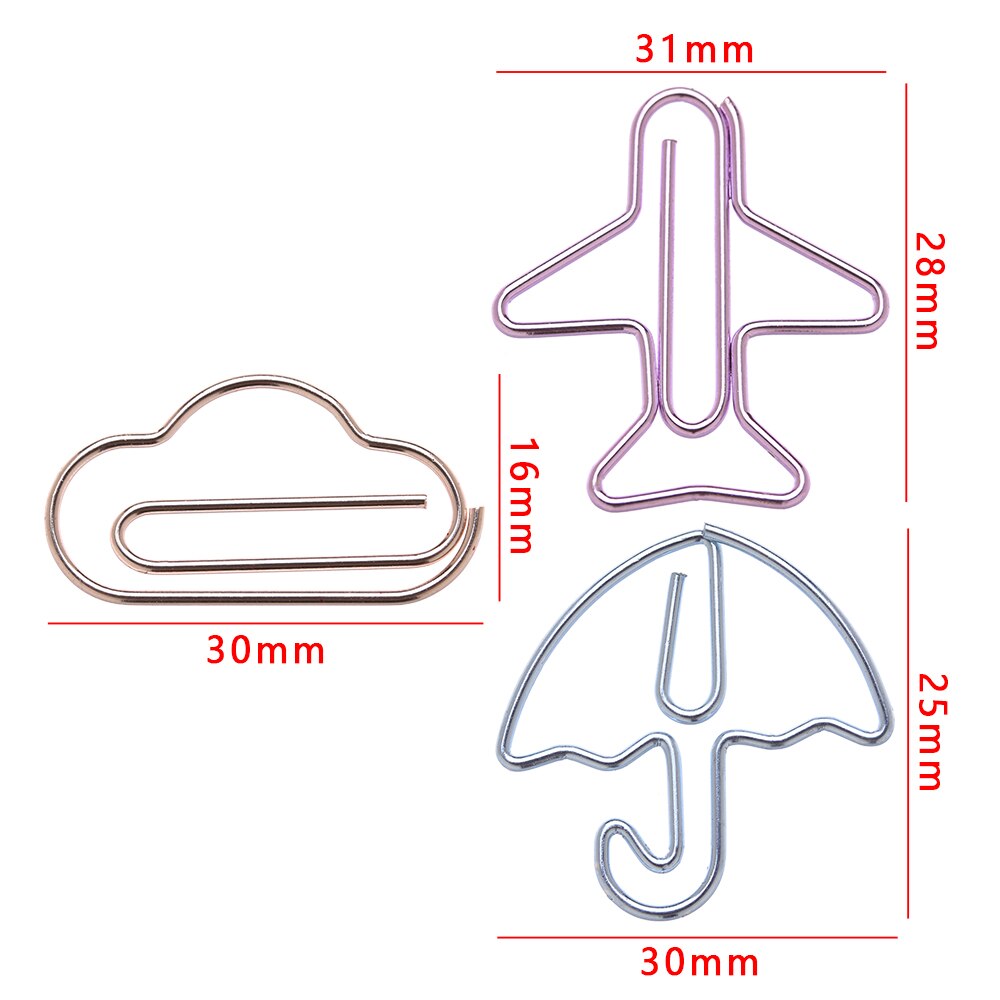 12pc/ æske kawaii ringbind klip fotos billetter noter brev papir klip mini farverig tegneserie formet papir klip papir indretning