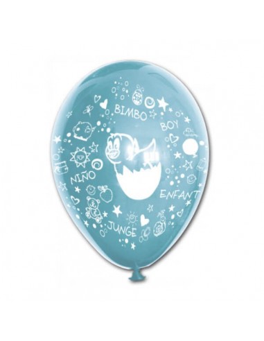 Ballon Baby Shower Jongen Meertalige Latex Ronde 30cm Celeste