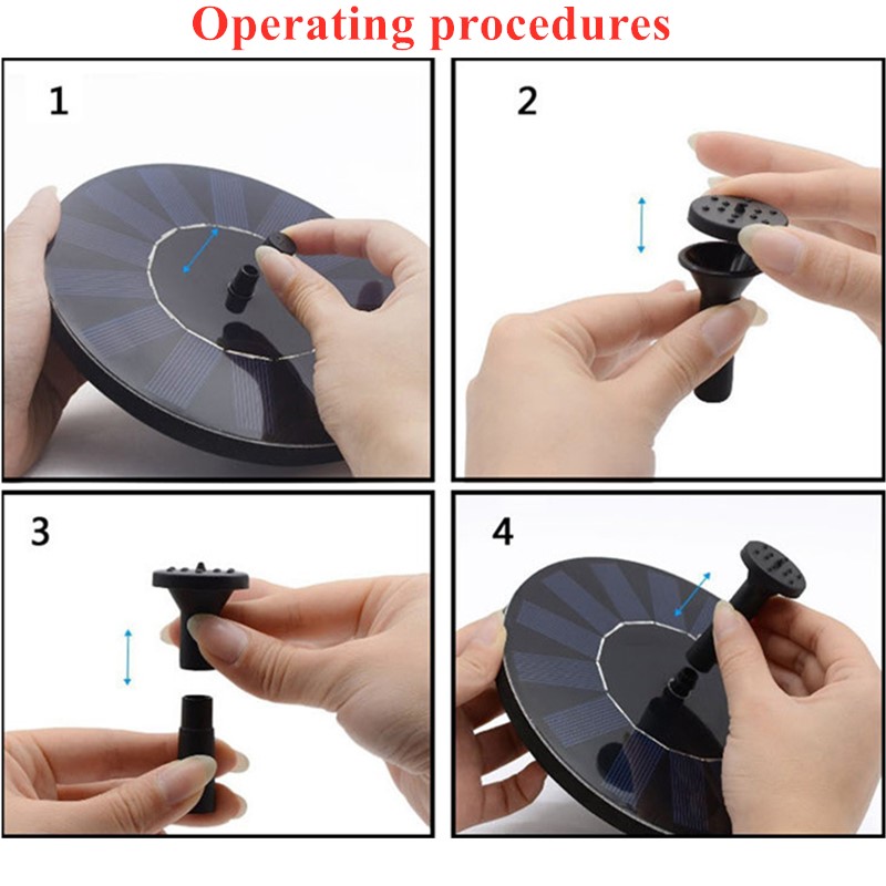 Mini Solar Fountain Garden Water Fountain Solar Panel Floating Fountain Garden Decoration Fountain1W single crystal silicon