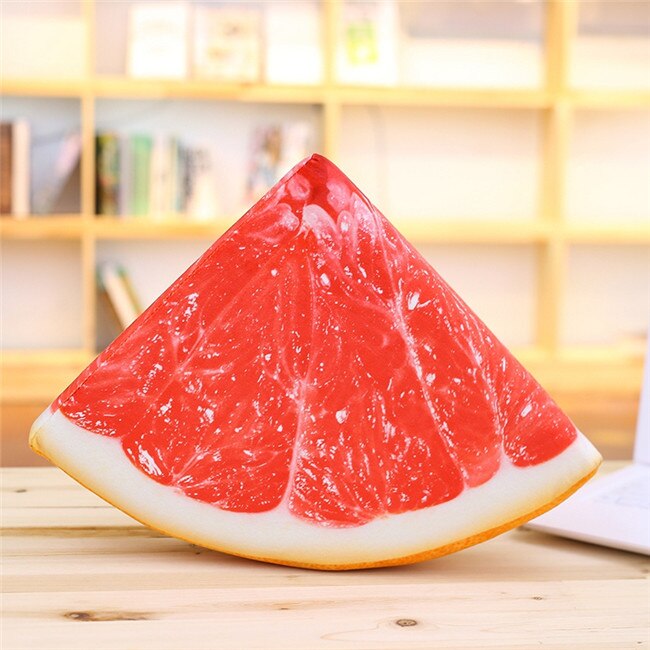 BABIQU 1pc Simulation Obst Kissen Wassermelone Orange Grapefruit Kiwi Plüsch Spielzeug weiche Angefüllte Kissen Lebensechte Obst Kreative: Grapefruit 2