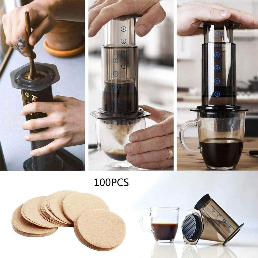 100 Pieces Moka Pot Filter Paper Round Coffee Filter Filter Pot Pot Pot Vietnam Paper Coffee Dripping Moka Paper R6Q2