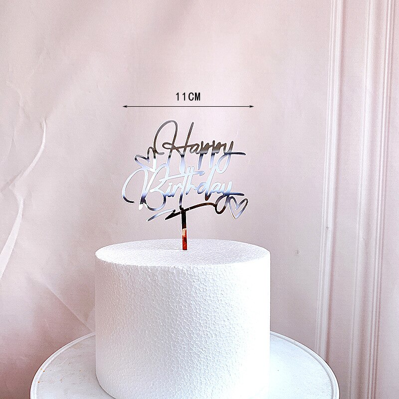 Outils de décoration de gâteaux de fête d'anniversaire en or Rose, décoration de gâteau en acrylique pour fille et garçon, accessoires de Dessert pour réception pour bébé