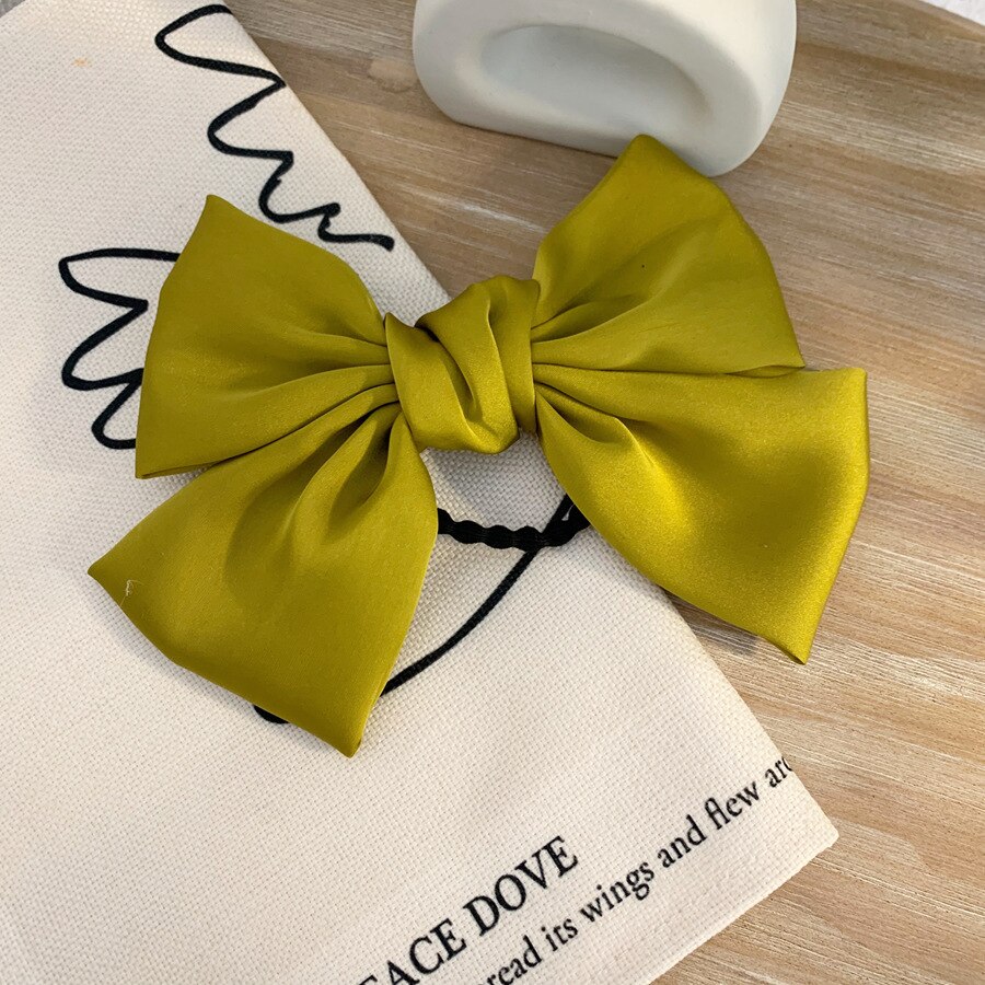 's shu xin Celebrity Style Large Bow Hair Band Lolita Red Flannel Hair Band for Tying Hair Headband South Korea Hair Accessories: Matcha Green