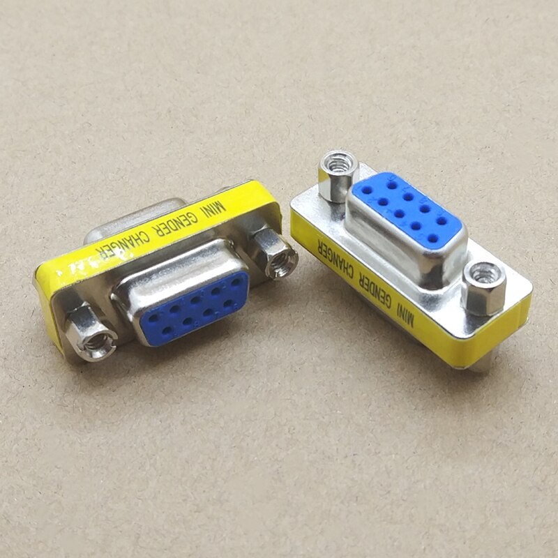 Adaptador DB9 de 9 pines/hembra a hembra/hembra a macho/macho a macho/Mini cambiador de género, Conector de serie RS232, 1 ud.