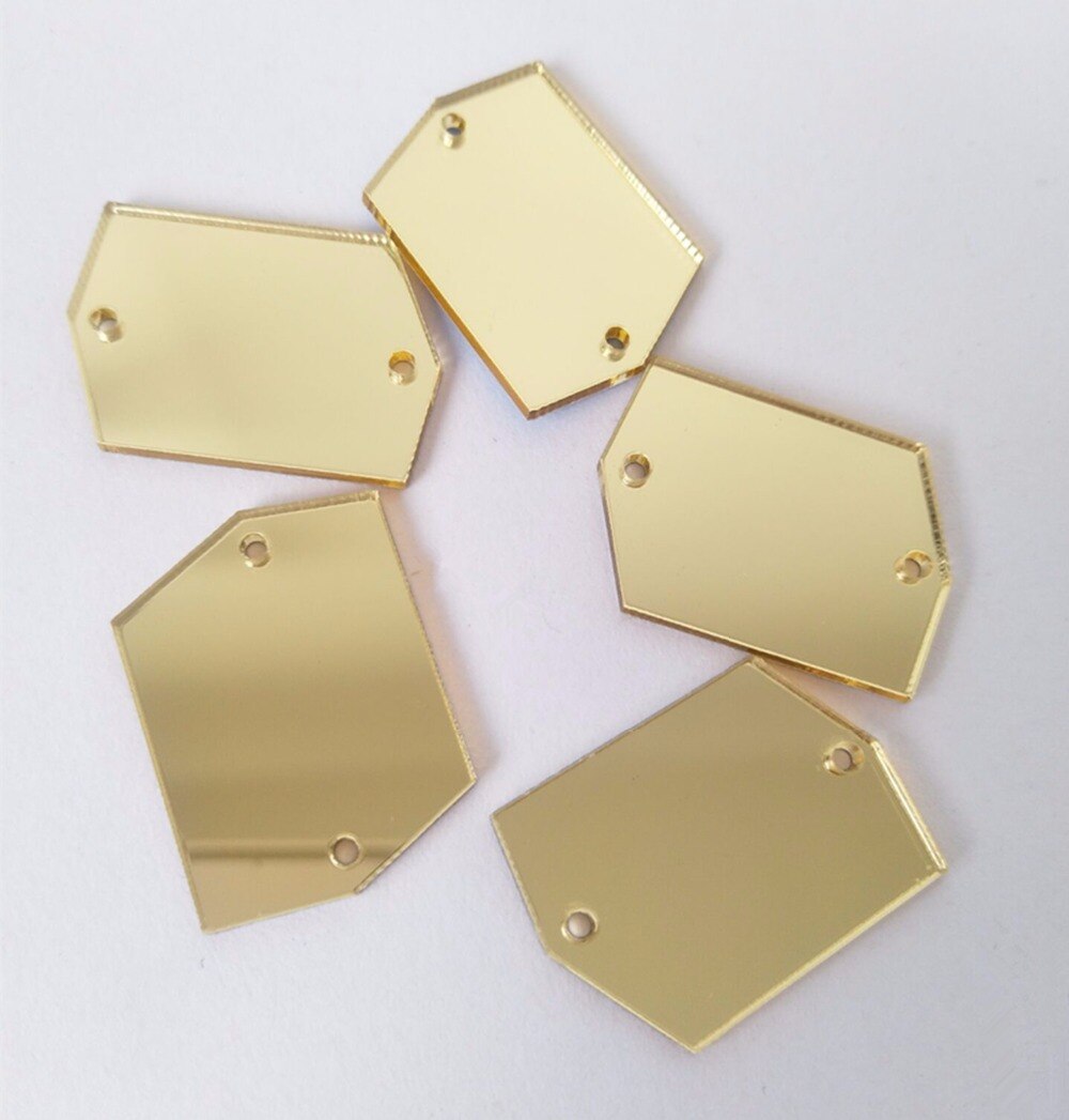 30 st guld spegel sy på strass, flatback guld akryl sy-på sten för klänning plagg decortaion , 30mm