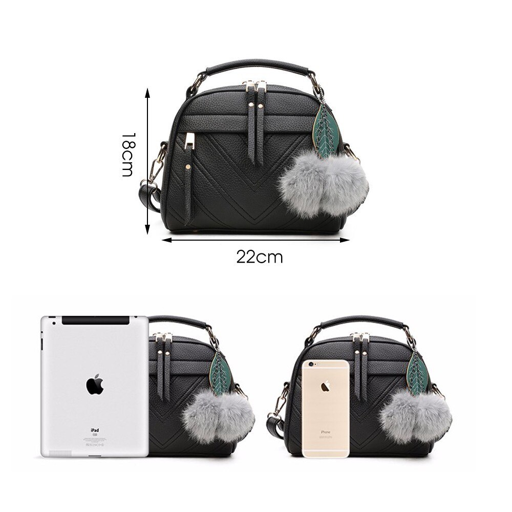 TTOU Vierkante PU Lederen Handtassen Chain Messenger Bags Met Bal Vrouwelijke Schouder Crossbody Bag Sling Bolsa Dames Partij Handtassen