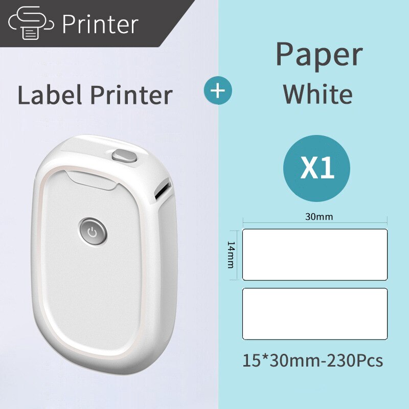 Portable Thermal Label Printer Handheld Sticker Printer Bluetooth Wireless Mobile Phone for Android iOS ome Use Office Printer: Printer with paper