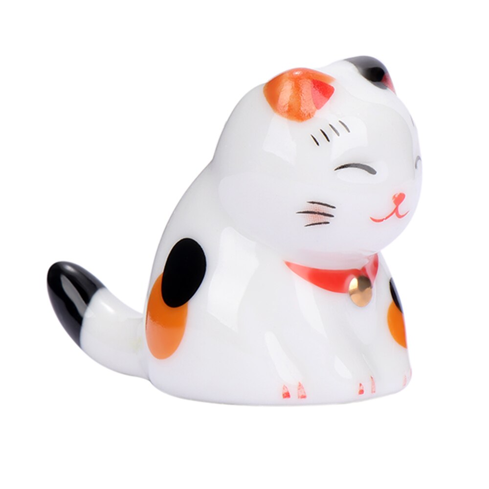 5 stk/sæt japansk stil keramiske spisepinde holder stativ sød kat spisepinde stativ pude pleje hvile køkken kunst håndværk bord