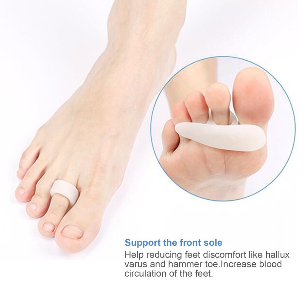 1 par de dedos de Gel de silicona para los pies, separador de un solo orificio, Protector de valgo para el pulgar, ajustador de juanete, Protector de Hallux Valgus, cuidado de los pies