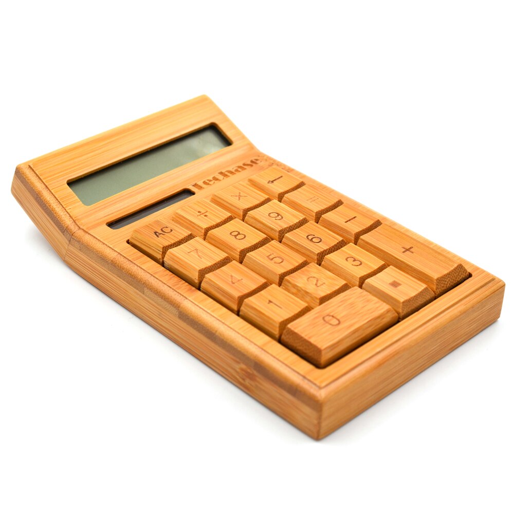 Techase CS19 Calculadora Bamboo Solar Calculator Wood Scientific Calculator 12bits 18keys Hesap Makinesi Calculadora Financeira
