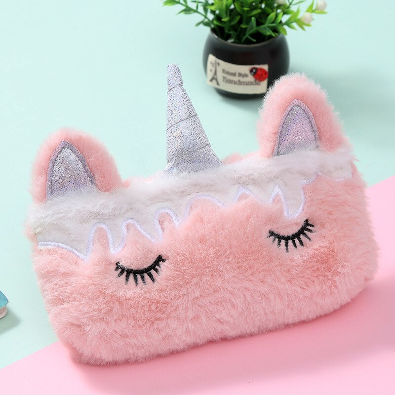 Cartuchera arcoíris Rosa niña unicornio, bolsa de almacenamiento de papelería, papelería Escolar, artículos escolares: 02