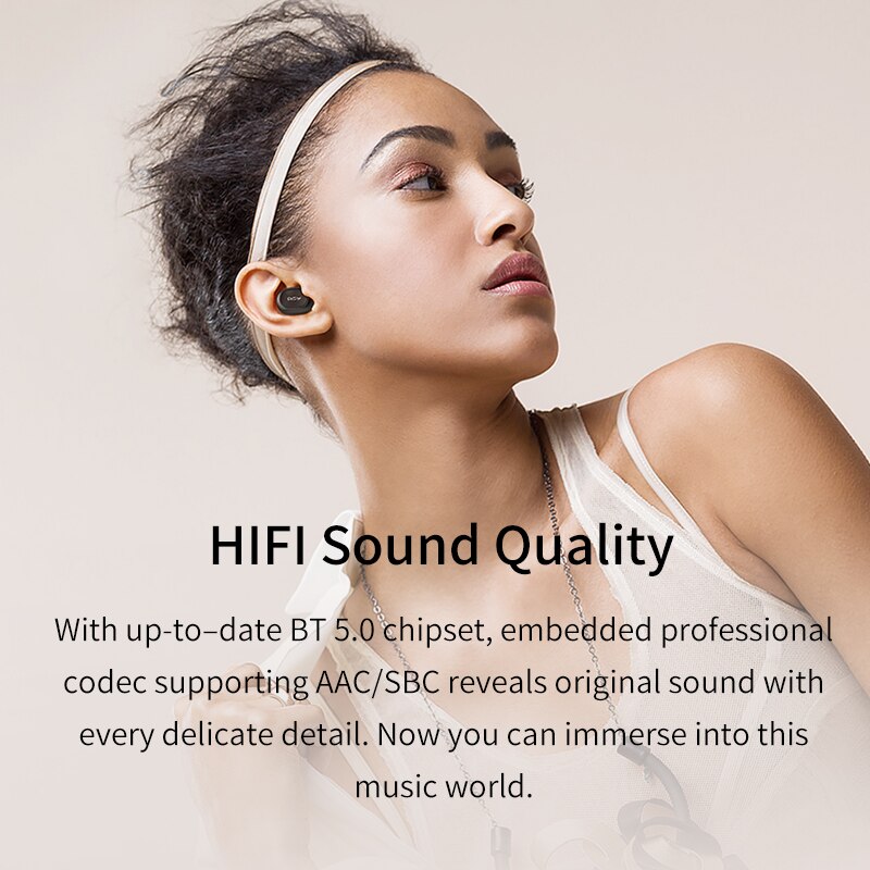 QCY QS1 T1C-auriculares Mini Dual V5.0, inalámbricos por Bluetooth, auriculares genuinos de sonido estéreo 3D con micrófono Dual y caja de carga