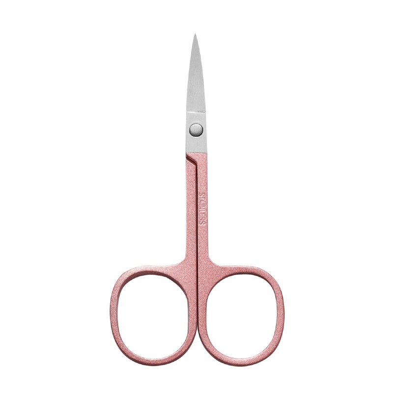 Tijeras de acero inoxidable para cortar el vello de la nariz y las cejas, maquinilla de afeitar para cortar el pelo, herramienta de belleza y maquillaje: ChampagnePurple