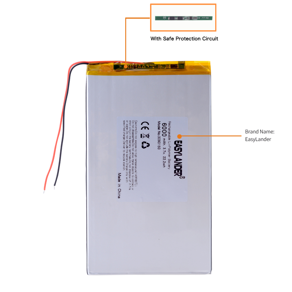 3090150 Tablet battery capacity 3.7V 5500mA Universal Li-ion battery for tablet pc 8 inch 9inch