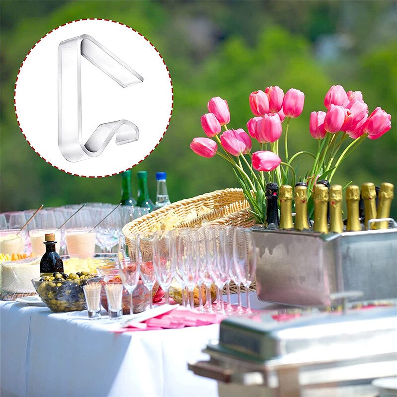 24-Pieces Transparent Tablecloth Clips Plastic Hold Down Clips Table Cloth Holder for Home Wedding Party Indoor Outdoor Picnic