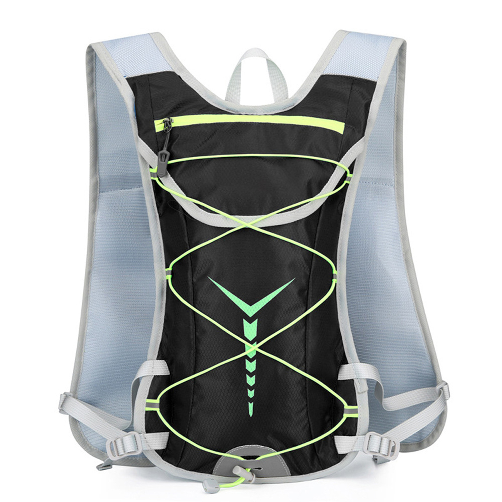 Wandeldagrugzak Waterzakrugzak Nylon drinkrugzak Waterrugzak met 2L drinkzak voor fietsen Hardlopen Fietsen: Black